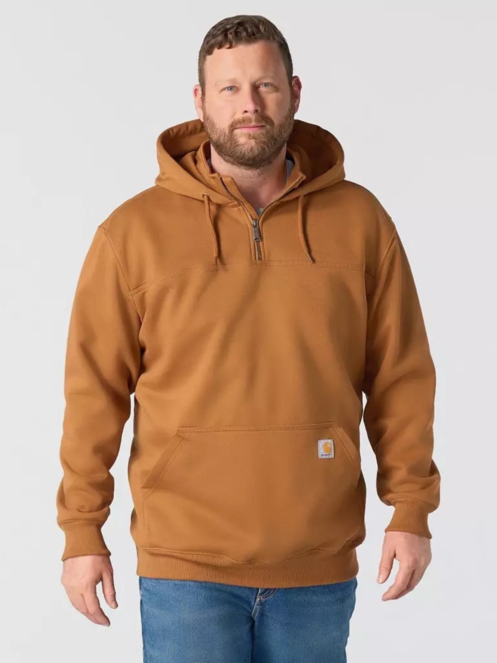 Carhartt Men's Paxton Heavyweight Mock Zip Hoodie Carhartt Brown size Medium New